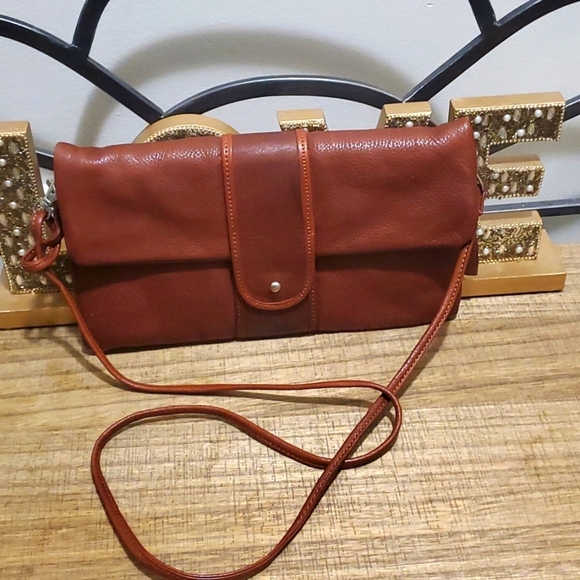 Osgoode Marley Handbags - Osgoode Marley Foldover Crossbody Bag Brown Leather